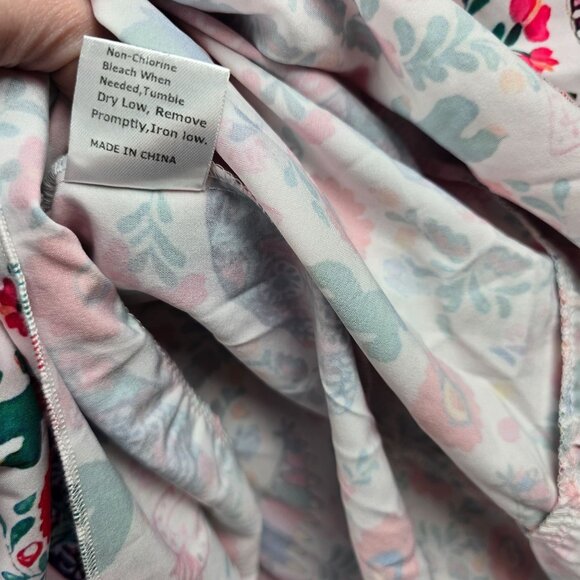 Boho Womens Loose Swing Dress Multicolor Floral Print 6XL Polyester V-Neck Bell - Picture 4 of 7